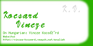 kocsard vincze business card